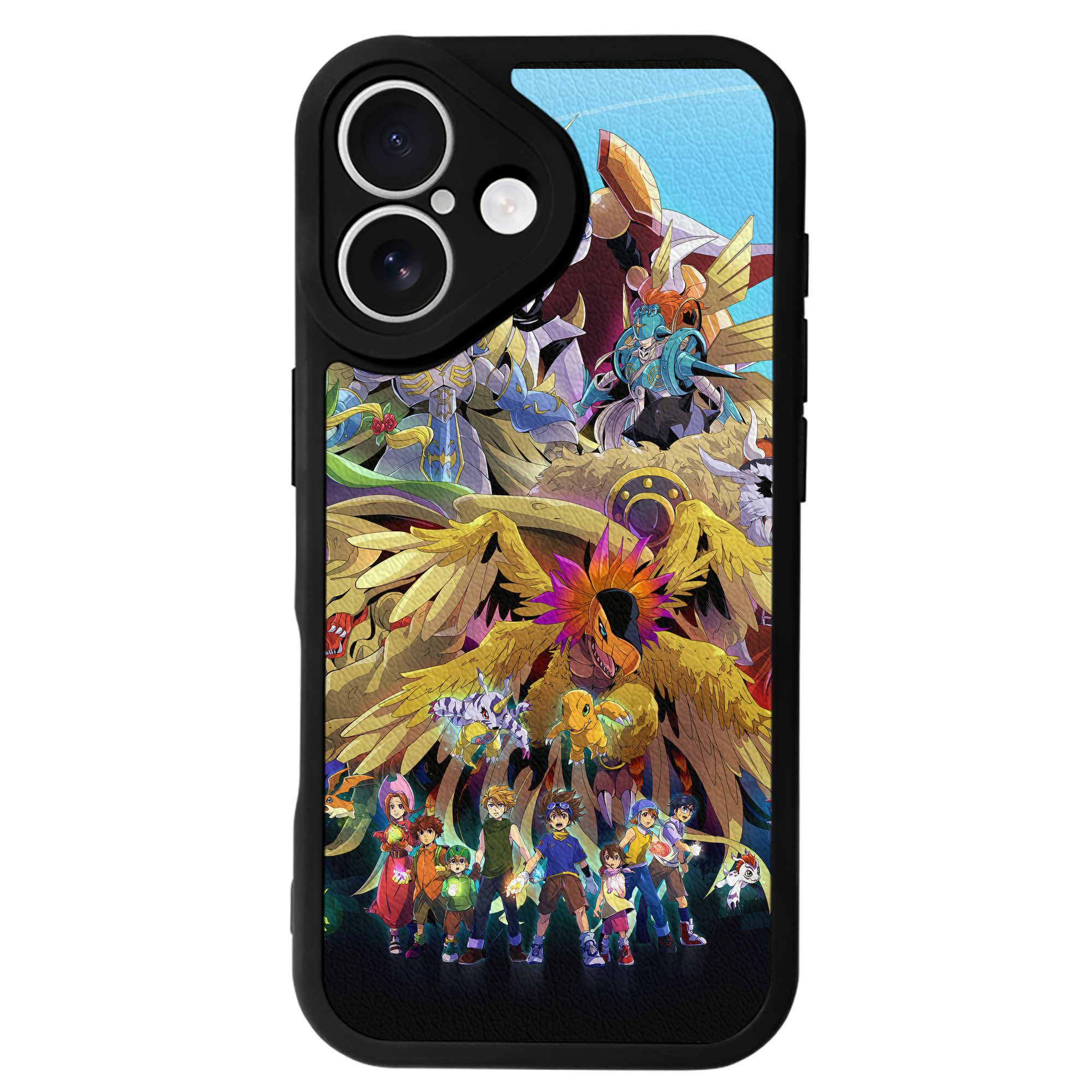 （画像用） Digimon デジタルモンスター/デジモン 【iPhone 16シリーズ対応】シリコンスマホケース（レザー調） 材質：シリコン